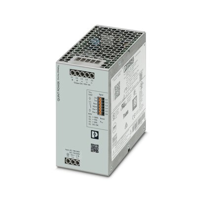 Phoenix Contact Switching Power Supply; QUINT4-PS/1AC/110DC/4; 110VDC OUT; 4A; 90-264VAC/90-350VDC IN; Single Phase; DIN Rail Mount; Metal; Screw Connection